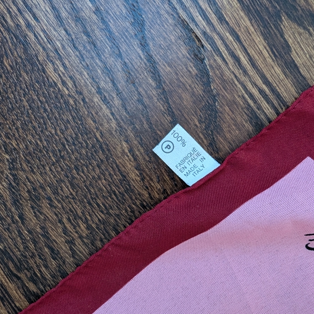Vintage Paris Pink Scarf 30" Made In Italy - Picture 3 of 6